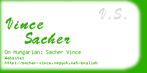 vince sacher business card